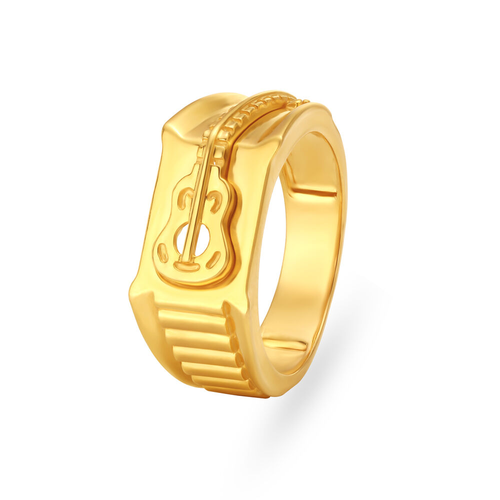 Abstract Ridge Gold Ring